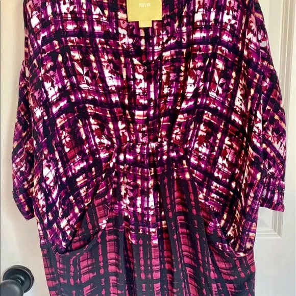 Anthropologie mauve kaftan petite small dress - Picture 12 of 13